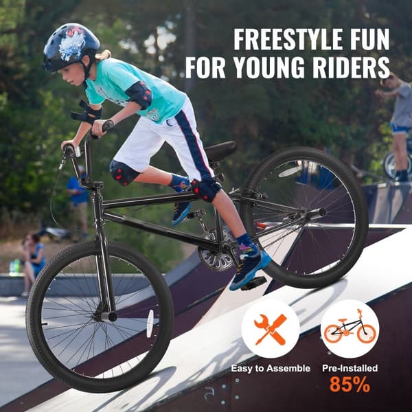 24-tommer BMX cykel, Freestyle cykel til mænd og børn, Hi-Ten stålstel, robust og holdbar, perfekt til tricks og sjov!