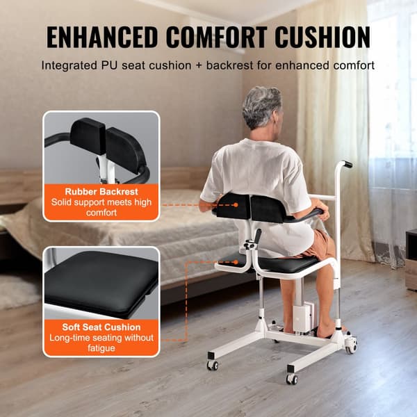 Elektrisk Patientlyftstol, Ergonomisk Design, 180° Delad Sits, Säker och Bekväm Användning, Perfekt för Vård och Rehab