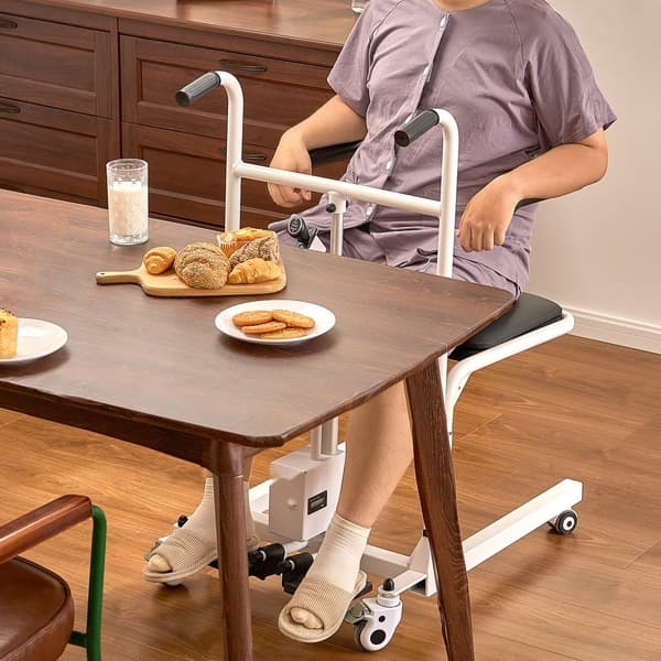 Elektrisk Patientlyftstol, Ergonomisk Design, 180° Delad Sits, Säker och Bekväm Användning, Perfekt för Vård och Rehab