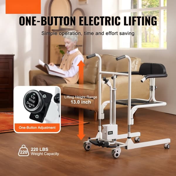 Elektrisk Patientlyftstol, Ergonomisk Design, 180° Delad Sits, Säker och Bekväm Användning, Perfekt för Vård och Rehab