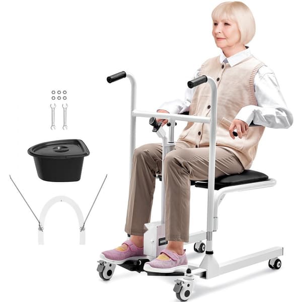Elektrisk Patientlyftstol, Ergonomisk Design, 180° Delad Sits, Säker och Bekväm Användning, Perfekt för Vård och Rehab