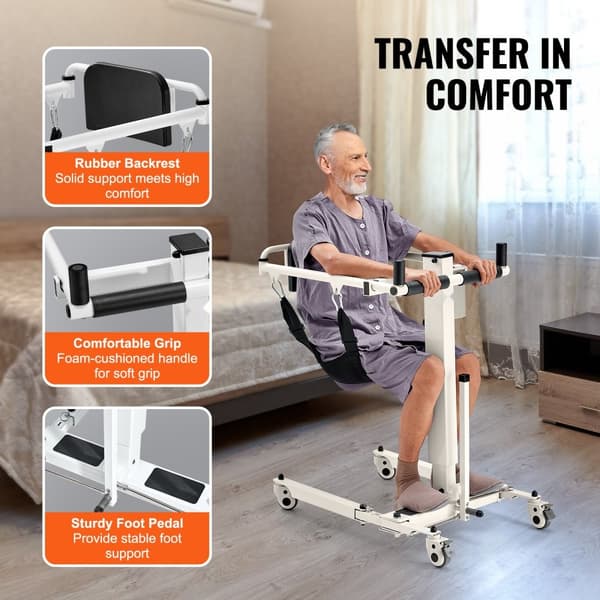 Sähköinen Potilasnostin Siirtotuoli, Kestävä Taitettava Pyörätuoli, 100KG Kapasiteetti, Helppo Käyttö, Mukautuva Design