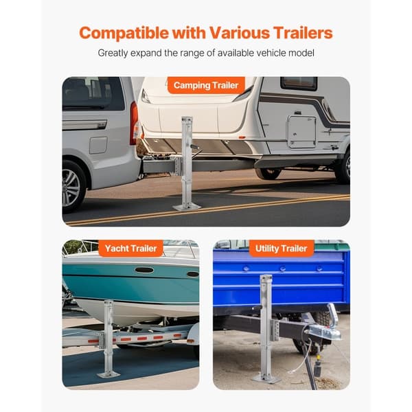 Vagnjack 8000 lbs, Justerbar Höjd, Slitstark Konstruktion, Enkel Installation, Perfekt För Trailer, Bolt-On Vagnslunga, 28,5 Statisk Belastning