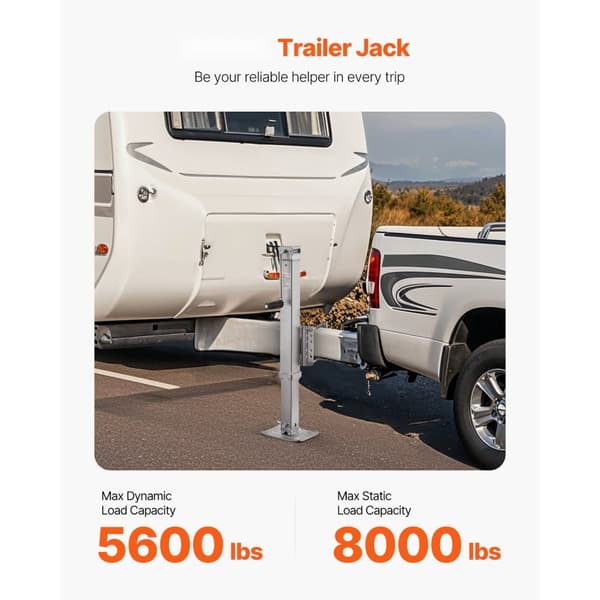 Vagnjack 8000 lbs, Justerbar Höjd, Slitstark Konstruktion, Enkel Installation, Perfekt För Trailer, Bolt-On Vagnslunga, 28,5 Statisk Belastning