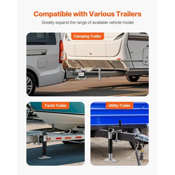 Trailer Jack Bolt-On, 2000 lbs dynamisk belastning, 10 vandring, stærk og holdbar, ideel til både og camping.