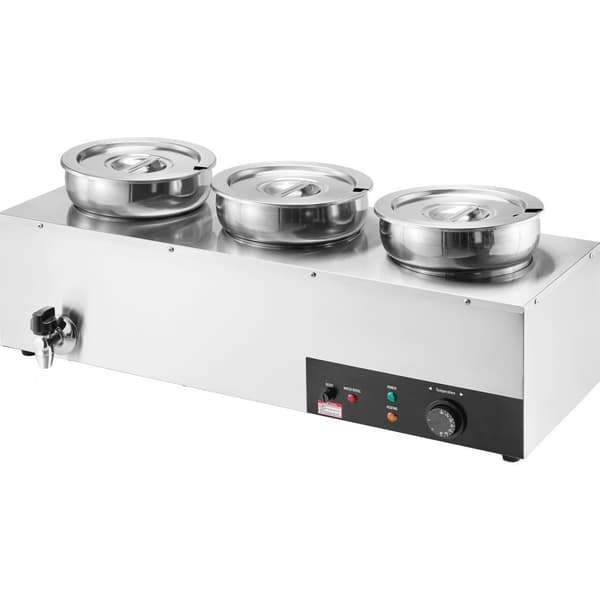 Kaupallinen keittoasema, 3*7,4Qt, keitonlämmitin, nopea lämmitys, tehokas, sopii ravintoloille ja kahviloille