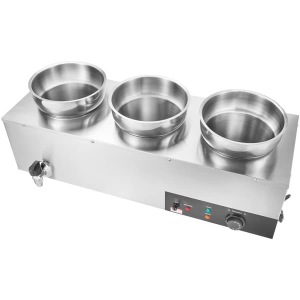 Kaupallinen keittoasema, 3*7,4Qt, keitonlämmitin, nopea lämmitys, tehokas, sopii ravintoloille ja kahviloille