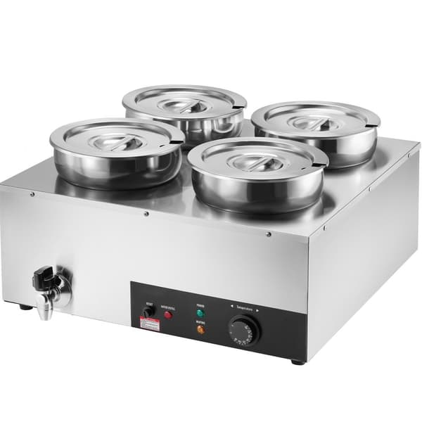 Kommerciel suppevarmer 4x7,4Qt, suppestation med hurtig opvarmning, elektrisk kedel til restauranter, catering og events
