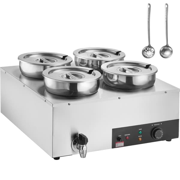 Kommerciel suppevarmer 4x7,4Qt, suppestation med hurtig opvarmning, elektrisk kedel til restauranter, catering og events