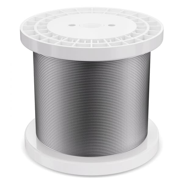 T316 rostfritt stål kabel 1/8, 7x7 stålvajer, 1000 fot, hållbar och stark, perfekt för marina och industriella tillämpningar