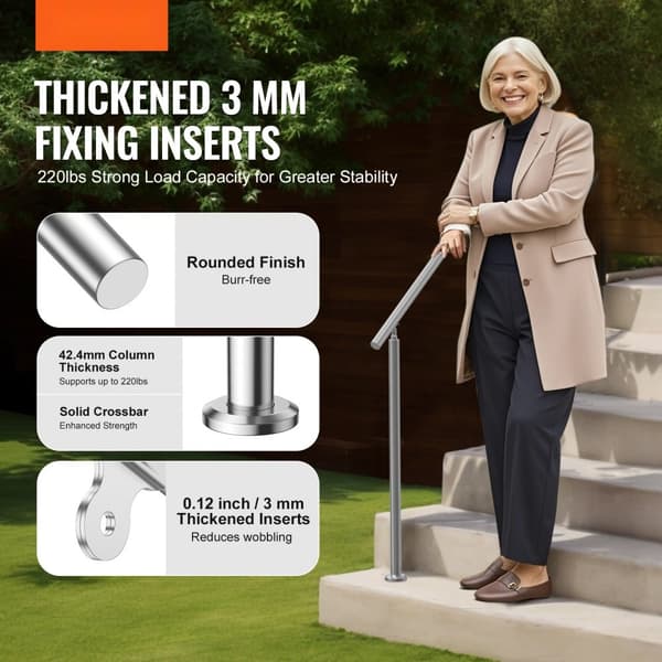 60 tuuman kaiteet, ulkoportaiden portaikko, seniorit, kuistin suoja, kestävä ja tyylikäs design, helppo asentaa