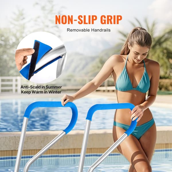 Pool Handledare 39 x 32 tum i rostfritt stål, hållbart tillbehör för spabad, perfekt för din poolupplevelse