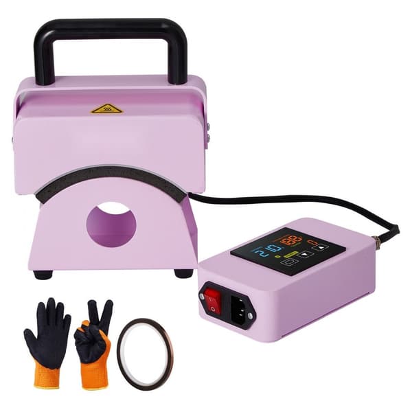 Värmepressmaskin Mini Hatt, Hat Press för Kepsar, 5,9x3,15 tum, Lila, Snabb Uppvärmning, Digital Temperaturkontroll