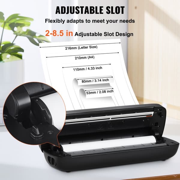 Bærbar trådløs blækfri printer 2600 mAh, ideel til rejser og hjemmet, kompakt design, høj kvalitet udskrift.