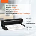 Miniatyrbillede 7 af 11: Bærbar trådløs blækfri printer 2600 mAh, ideel til rejser og hjemmet, kompakt design, høj kvalitet udskrift.