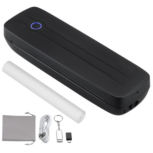Bærbar trådløs blækfri printer 2600 mAh, ideel til rejser og hjemmet, kompakt design, høj kvalitet udskrift.