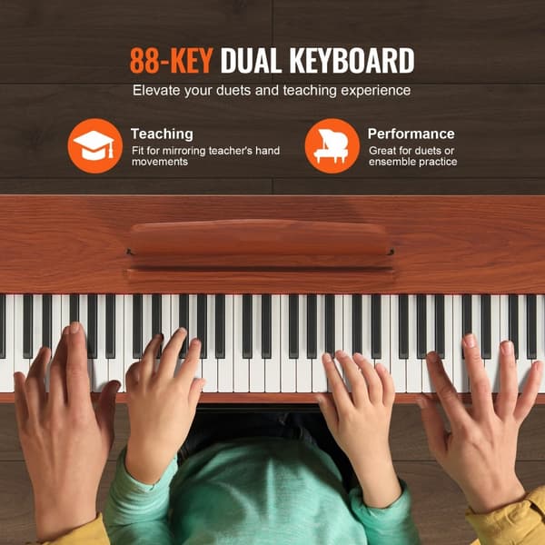 88 tastaturer fuldt vægtet digitalt klaver, dobbelt keyboard med fire ben, ideel til musikproduktion, transportabelt design.
