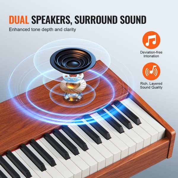 88 tastaturer fuldt vægtet digitalt klaver, dobbelt keyboard med fire ben, ideel til musikproduktion, transportabelt design.