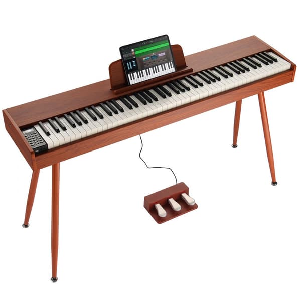 88 tastaturer fuldt vægtet digitalt klaver, dobbelt keyboard med fire ben, ideel til musikproduktion, transportabelt design.