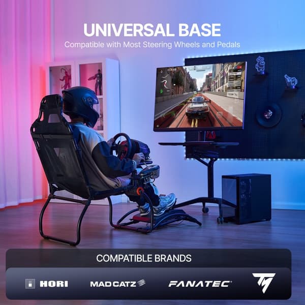 Racing Wheel Stand, Foldbar til Logitech G923/G920/G29, Kompakt, Justerbar Højde, Stabil Konstruktion, Perfekt til Sim Racing.