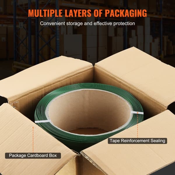 Polyester PET-bandningsrulle 0,63 x 0,03 x 1000', högkvalitativ förpackningsrem för effektiv bandning