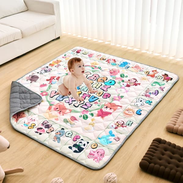 Lekmatta Baby 59x71, Mjuk och Tjock Krypmatta, Säker Lekyta, Komfortabel och Hållbar Lekmatta för Småbarn