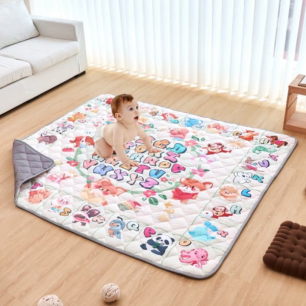 Baby Lekmatta 71x79, Mjuk och Förtjockad, Perfekt för Lek och Säkerhet, Stor Yta och Bekväm Design