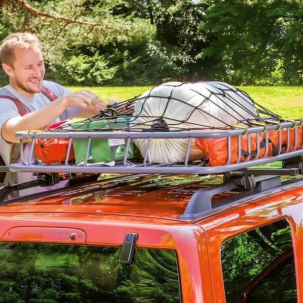 Heavy Duty Bungee Cargo Net 7,2' x 10,8' - Strækbart Cargo Net til Lastbiler, Robust og Holdbart.