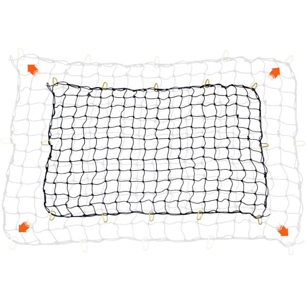 Heavy Duty Bungee Cargo Net 7,2' x 10,8' - Strækbart Cargo Net til Lastbiler, Robust og Holdbart.
