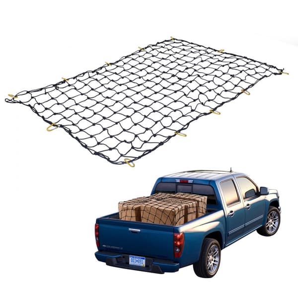Heavy Duty Bungee Cargo Net 7,2' x 10,8' - Strækbart Cargo Net til Lastbiler, Robust og Holdbart.