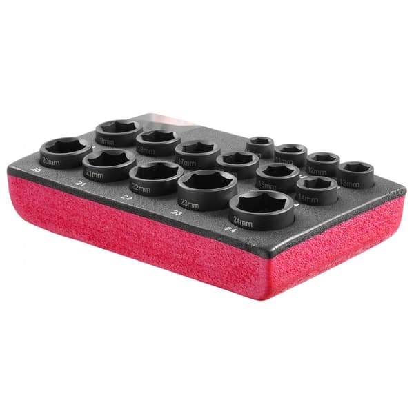 Iskukantasarja 15 kpl, 6-pisteinen 3/8 käyttöterä, Räikkätyökalusarja 10-24mm, tehokas ja monikäyttöinen työkalu