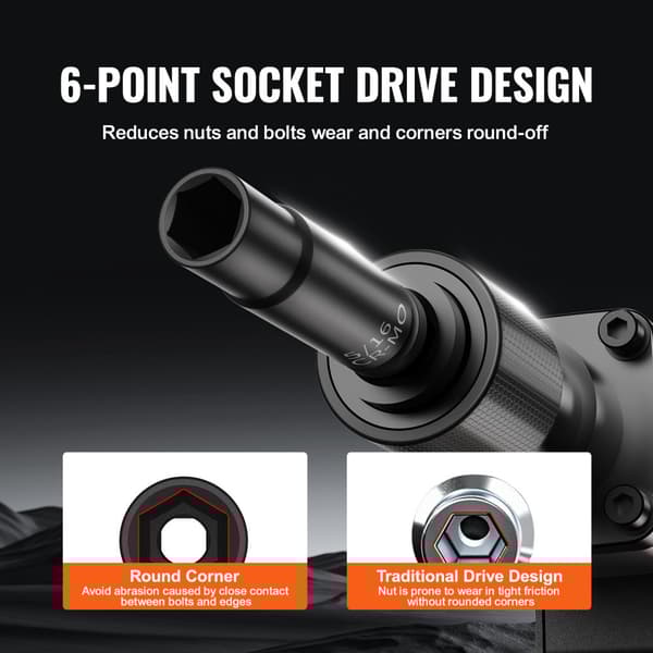 Impact Socket Sæt 48 stk 6-Punkts 1/4 Drive, Ratchen Værktøj, Kasse, Holdbar, Professionel Kvalitet, Let At Bruge.