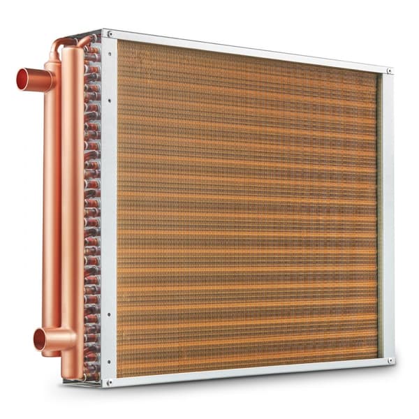 18x20 Varmeveksler, Vand til Luft, 3-Rækket, 3/8 Kobberporte, 242 Finner, Effektiv Varmeoverførsel, Holdbar Kvalitet.