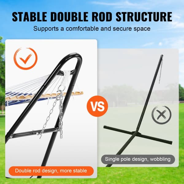 Stål hængekøjestativ 550 lbs, 8-13 fod kommercielt hængekøjeramme, robust design, perfekt til udendørs eller indendørs brug.