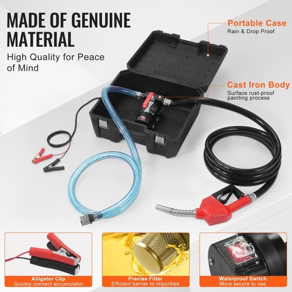 12V Polttoainesiirtopumppu, 10 GPM, 1/4 hv, Automaattinen polttoainesuutin