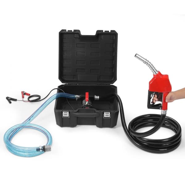 Brændstofoverførselspumpe 12V, 10 GPM, 1/4 HK, Dieselpumpe med automatisk brændstofmundstykke, høj effektivitet, nem installation.