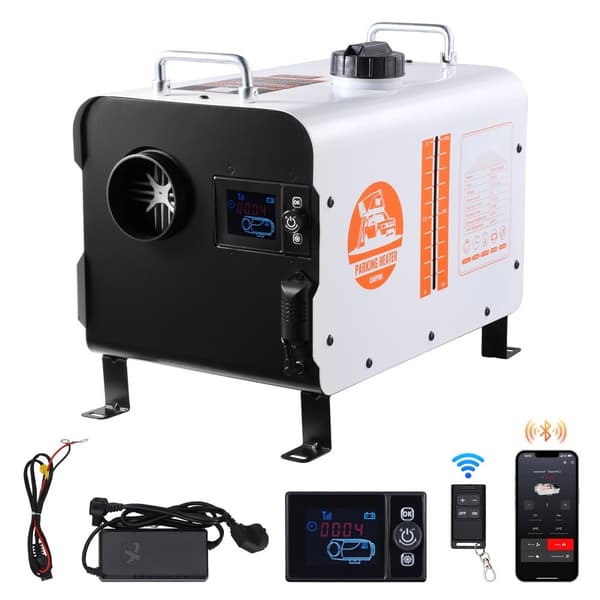 Dieselilmalämmitin 12V/24V 8KW Bluetooth, kaukosäädin ulkokäyttöön, tehokas lämmitys, helppo ohjaus APP:lla