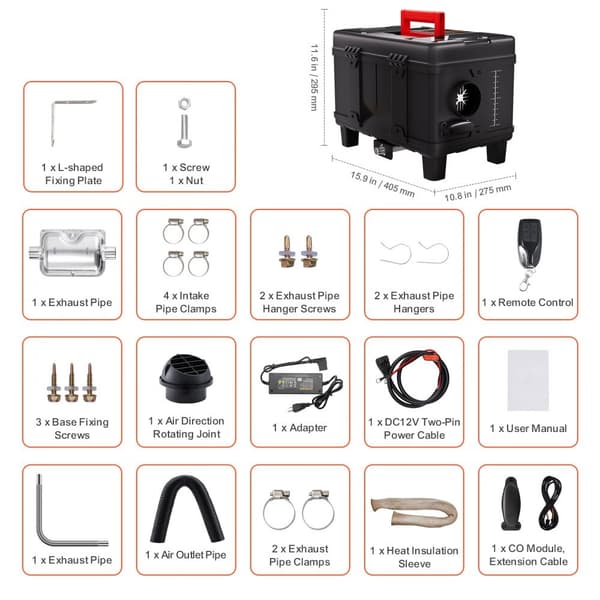 Diesel Ilmanlämmitin 8KW, 12V/24V, Bluetooth APP, Kaukosäädin, Ajoneuvot, Optimaalinen Lämmitys