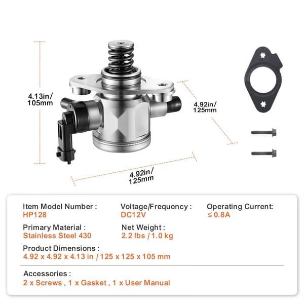 Korkeapaineinen polttoainepumppu Buick Chevrolet GMC Terrain, L4 2.4L moottori, 2010-2017 mallit