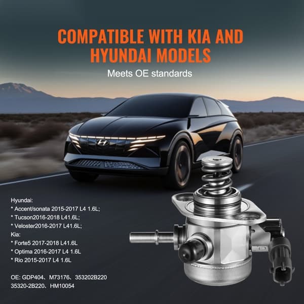 Korkeapaineinen Polttoainepumppu Hyundai Accent, Sonata, Tucson, Veloster, Kia Rio - Korjausosat, Luotettava, Kestävä, Laatu