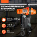 Miniatyrbild 2 av 11: Elektrisk kedjetelfer, enfas 2200 lbs, 10 fot lyftkapacitet, effektiv lyftutrustning för industriellt bruk