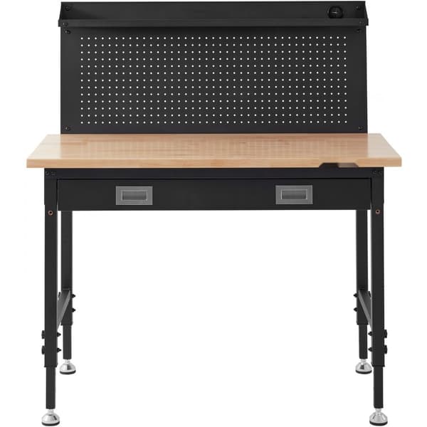 Monitoiminen Massiivipuinen Työpöytä 48x24, Pegboard, kestävä ja tyylikäs suunnittelu, täydellinen työskentelyyn