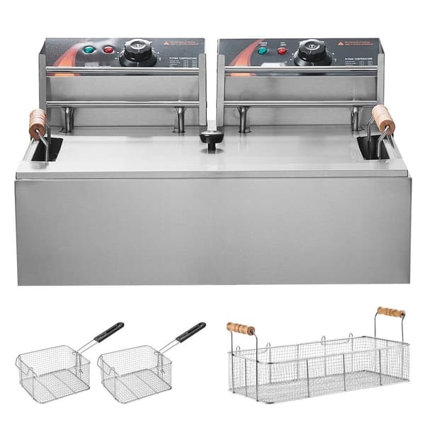 Kommerciel elektrisk frituregryde 2500W, 12L rustfrit stål, opgradering til 200°C, hurtig opvarmning, ideel til restauranter.