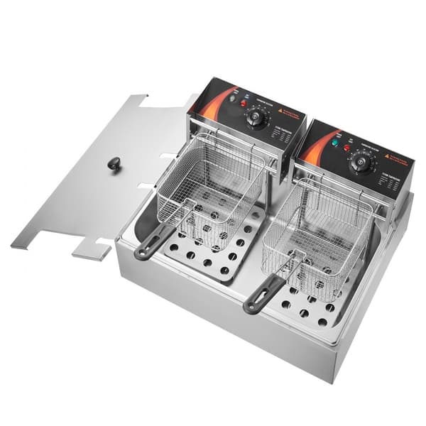 Kommerciel elektrisk frituregryde 2500W, 12L rustfrit stål, opgradering til 200°C, hurtig opvarmning, ideel til restauranter.