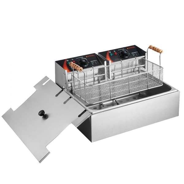 Kommerciel elektrisk frituregryde 2500W, 12L rustfrit stål, opgradering til 200°C, hurtig opvarmning, ideel til restauranter.