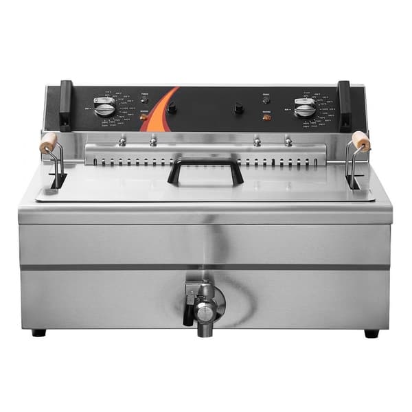 Kommerciel elektrisk frituregryde 3000W, 30,6Qt/29L, bordplade model, hurtig opvarmning, ideel til restauranter og madsteder.