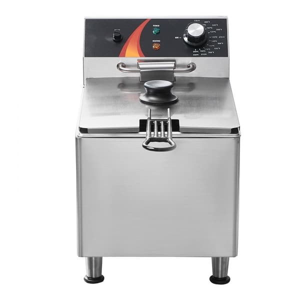 Kommerciel elektrisk frituregryde 3100W, 9L, rustfrit stål, opgradering, temperatur op til 200°C, hurtig opvarmning.