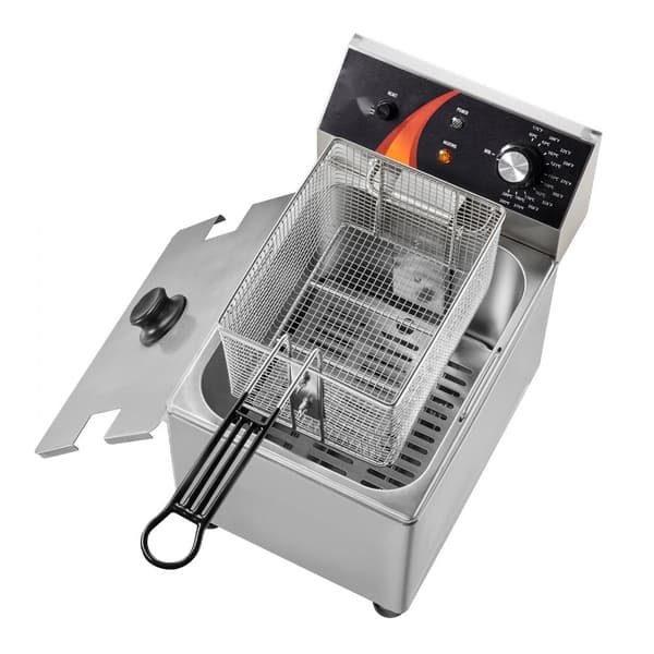 Kommerciel elektrisk frituregryde 3100W, 9L, rustfrit stål, opgradering, temperatur op til 200°C, hurtig opvarmning.
