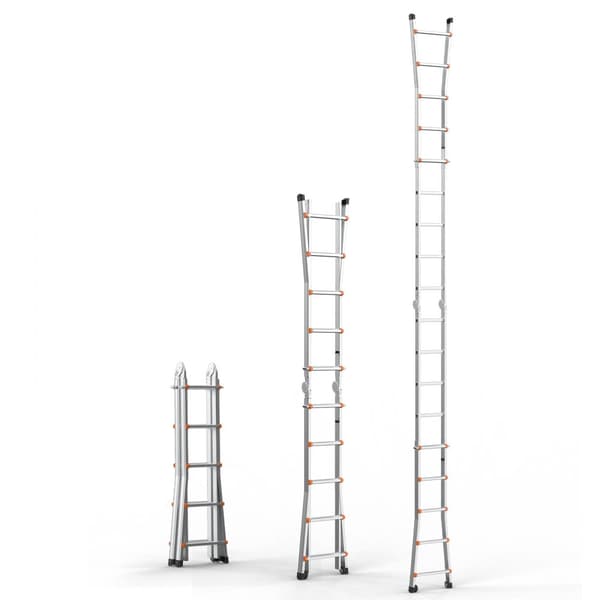 Teleskopstege A-ram 16,7 FT, multifunktionell, säker och hållbar, lättviktig, perfekt för hushållsarbete och reparationer