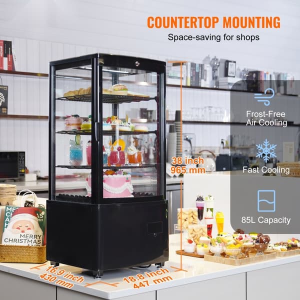 Kølemontre Bageri Display Køleskab 3 cu.ft/85L, 3-niveau, energieffektiv, ideel til bageri og detailhandel.